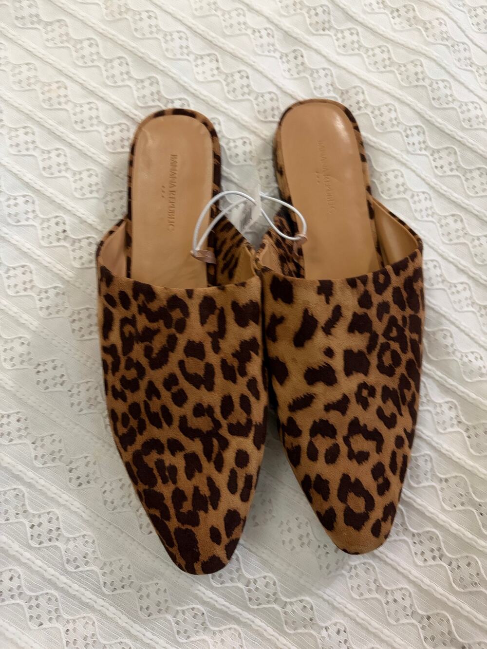 Banana Republic Factory Leopard Print Pointed Toe Mule Flats NWT Women's 8